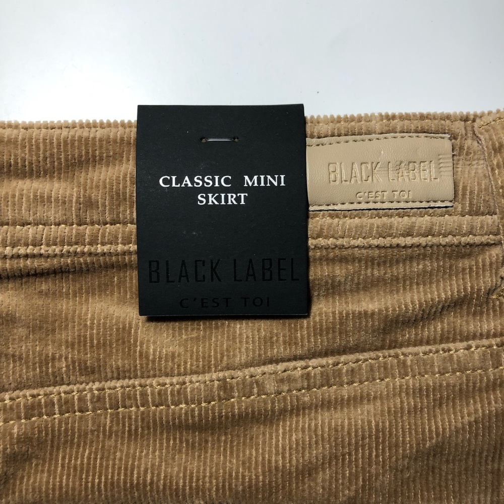 BLACK LABEL TAN CORDUROY CLASSIC MINI SKIRT - Picture 6 of 6
